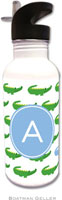 Personalized Water Bottles by Boatman Geller (Alligator Repeat Blue Preset)