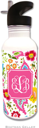 Personalized Water Bottles by Boatman Geller (Bright Floral Preset)