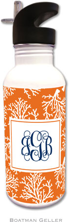 Personalized Water Bottles by Boatman Geller (Coral Repeat)