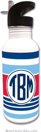 Personalized Water Bottles by Boatman Geller (Espadrille Nautical Preset)