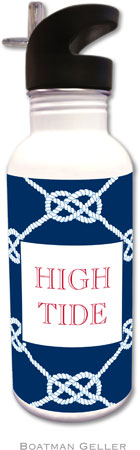 Personalized Water Bottles by Boatman Geller (Nautical Knot Navy) Personalized Water Bottles by Boatman Geller (Nautical Knot Navy)