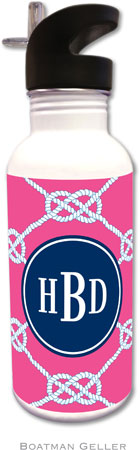 Personalized Water Bottles by Boatman Geller (Nautical Knot Raspberry Preset) Personalized Water Bottles by Boatman Geller (Nautical Knot Raspberry Preset)