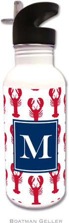 Personalized Water Bottles by Boatman Geller (Lobsters Red Preset)