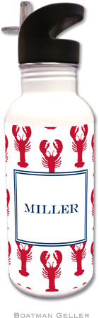 Personalized Water Bottles by Boatman Geller (Lobsters Red)
