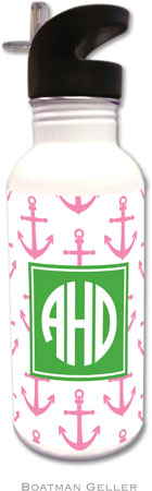 Personalized Water Bottles by Boatman Geller (Anchors Pink Preset) Personalized Water Bottles by Boatman Geller (Anchors Pink Preset)