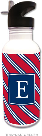 Personalized Water Bottles by Boatman Geller (Repp Tie Red & Navy Preset) Personalized Water Bottles by Boatman Geller (Repp Tie Red & Navy Preset)