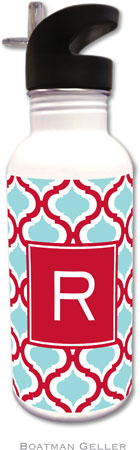 Personalized Water Bottles by Boatman Geller (Kate Red & Teal Preset) Personalized Water Bottles by Boatman Geller (Kate Red & Teal Preset)