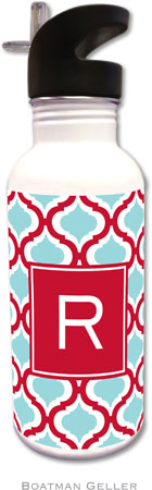 Personalized Water Bottles by Boatman Geller (Kate Red & Teal Preset)