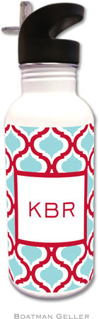 Personalized Water Bottles by Boatman Geller (Kate Red & Teal) Personalized Water Bottles by Boatman Geller (Kate Red & Teal)