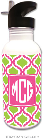 Personalized Water Bottles by Boatman Geller (Kate Raspberry & Lime Preset)