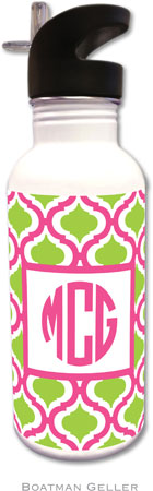 Personalized Water Bottles by Boatman Geller (Kate Raspberry & Lime)