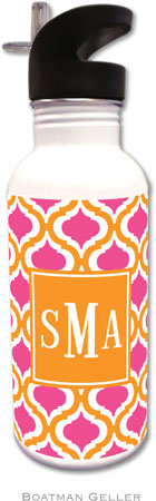 Personalized Water Bottles by Boatman Geller (Kate Tangerine & Raspberry Preset)