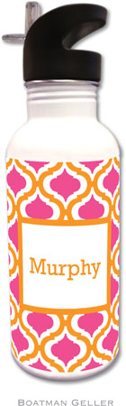 Personalized Water Bottles by Boatman Geller (Kate Tangerine & Raspberry)