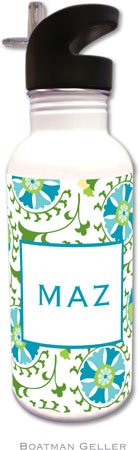 Personalized Water Bottles by Boatman Geller (Suzani Teal) Personalized Water Bottles by Boatman Geller (Suzani Teal)