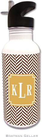 Personalized Water Bottles by Boatman Geller (Herringbone Chocolate Preset) Personalized Water Bottles by Boatman Geller (Herringbone Chocolate Preset)