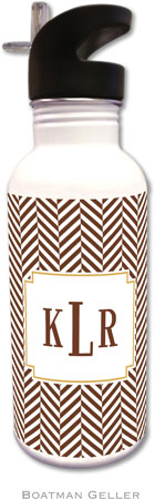 Personalized Water Bottles by Boatman Geller (Herringbone Chocolate) Personalized Water Bottles by Boatman Geller (Herringbone Chocolate)