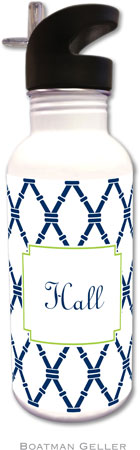 Personalized Water Bottles by Boatman Geller (Bamboo Navy & Green)