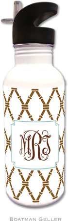 Personalized Water Bottles by Boatman Geller (Bamboo Brown & Slate)