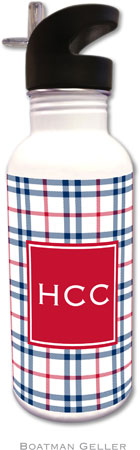 Personalized Water Bottles by Boatman Geller (Miller Check Navy & Red Preset) Personalized Water Bottles by Boatman Geller (Miller Check Navy & Red Preset)