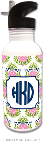 Personalized Water Bottles by Boatman Geller (Pineapple Repeat Pink)