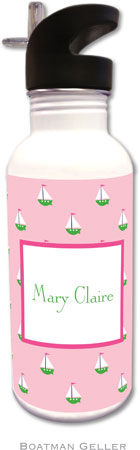 Personalized Water Bottles by Boatman Geller (Little Sailboat Pink)