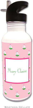 Personalized Water Bottles by Boatman Geller (Little Sailboat Pink) Personalized Water Bottles by Boatman Geller (Little Sailboat Pink)