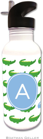 Personalized Water Bottles by Boatman Geller (Alligator Repeat Blue Preset) Personalized Water Bottles by Boatman Geller (Alligator Repeat Blue Preset)