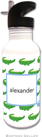 Personalized Water Bottles by Boatman Geller (Alligator Repeat Blue) Personalized Water Bottles by Boatman Geller (Alligator Repeat Blue)