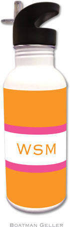 Personalized Water Bottles by Boatman Geller (Stripe Tangerine & Raspberry) Personalized Water Bottles by Boatman Geller (Stripe Tangerine & Raspberry)