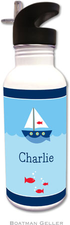 Personalized Water Bottles by Boatman Geller (Sailboat)