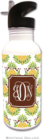 Personalized Water Bottles by Boatman Geller (Pineapple Repeat Preset)