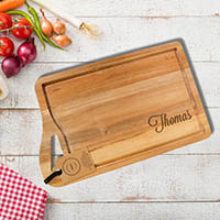Personalized Acacia Cheese Board with Juice Groove by Carved Solutions