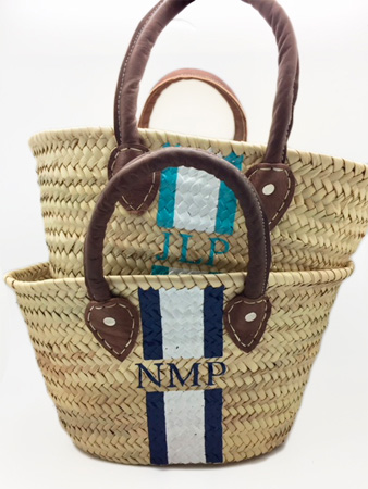 Abby Small Hand Painted Straw Tote Bags