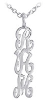 Sterling Silver Cutout Vertical Pendant Necklace