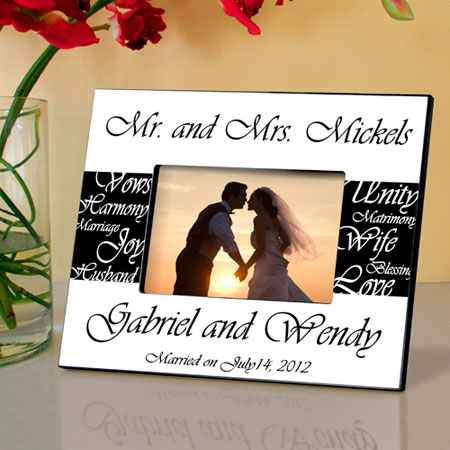Mr. and Mrs. Wedding Frame - Black and White