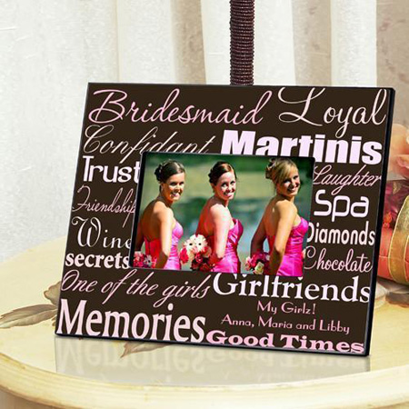 Bridesmaid Frame - Pink on Brown