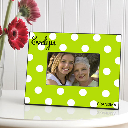 Polka Dot Picture Frame - Green Apple