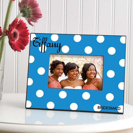 Polka Dot Picture Frame - Sapphire Polka Dot Picture Frame - Sapphire