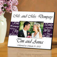 Mr. and Mrs. Wedding Frame - Plum