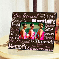 Bridesmaid Frame - Pink on Brown