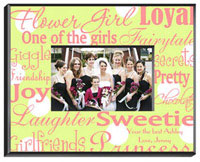 Flower Girl Frame - Polka Dot Green