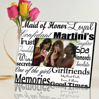 Maid of Honor Frame - Black White