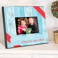 Merry Christmas Picture Frames - Snowflakes Stripes