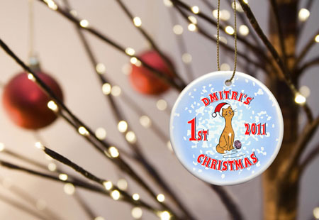 Merry Christmas Ornaments - Kitty Blue Merry Christmas Ornaments - Kitty Blue