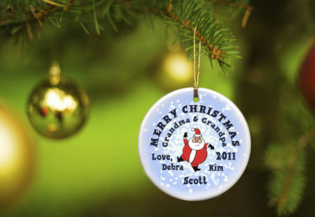 Merry Christmas Ornaments - Santa Roundy Snow Merry Christmas Ornaments - Santa Roundy Snow