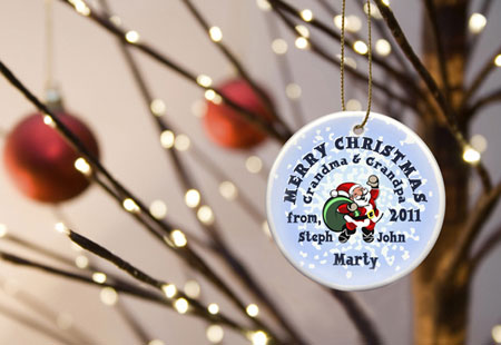 Merry Christmas Ornaments - Santa Snow Merry Christmas Ornaments - Santa Snow