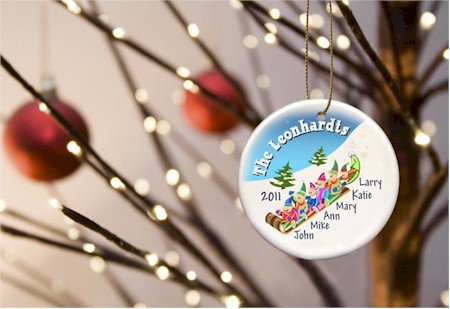 Elves Family Christmas Ornament - Family of Six Elves Family Christmas Ornament - Family of Six