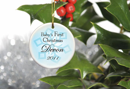 Baby Boy's First Christmas Ornament - Style 1 Baby Boy's First Christmas Ornament - Style 1