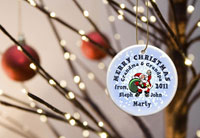 Merry Christmas Ornaments - Santa Snow