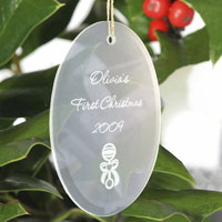 Oval Beveled Glass Ornament